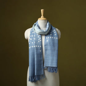 Kutch handwoven bagida merino wool tie-dye bandhani stole