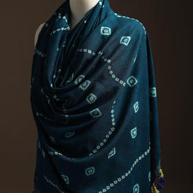 Kutch handwoven bandhani woolen shawl 62 - handcrafted