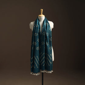 Kutch handwoven bandhani woolen shawl 66 - handcrafted