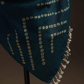 Kutch handwoven bandhani woolen shawl 66 - handcrafted