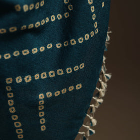 Kutch handwoven bandhani woolen shawl 66 - handcrafted