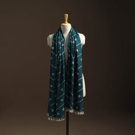 Kutch handwoven bandhani woolen shawl 70 - handcrafted