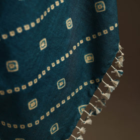 Kutch handwoven bandhani woolen shawl 70 - handcrafted