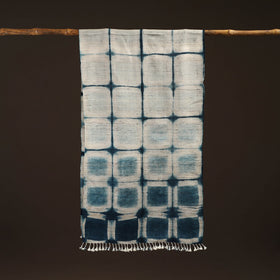 Kutch handwoven clamp dyed merino wool x katia silk shibori