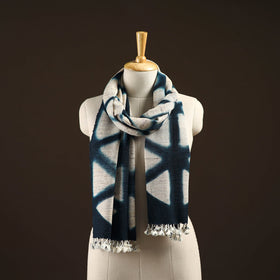 Kutch handwoven clamp dyed merino wool x katia silk shibori