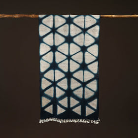 Kutch handwoven clamp dyed merino wool x katia silk shibori