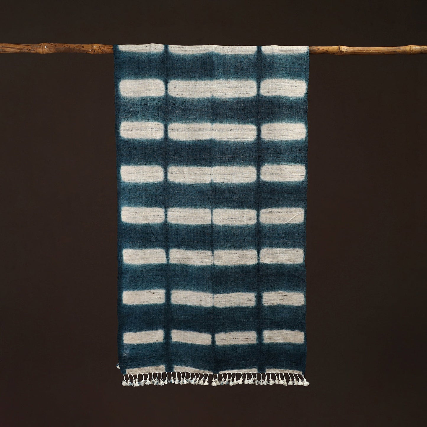 Kutch handwoven clamp dyed merino wool x katia silk shibori