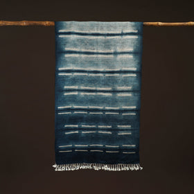 Kutch handwoven clamp dyed merino wool x katia silk shibori
