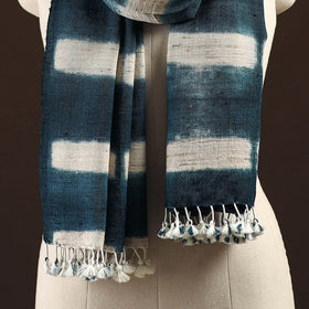 Kutch handwoven clamp dyed merino wool x katia silk shibori