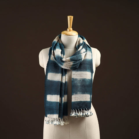 Kutch handwoven clamp dyed merino wool x katia silk shibori