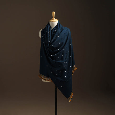 Kutch handwoven merino wool bandhani tie-dye shawl 03