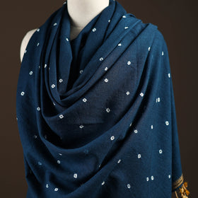 Kutch handwoven merino wool bandhani tie-dye shawl 84