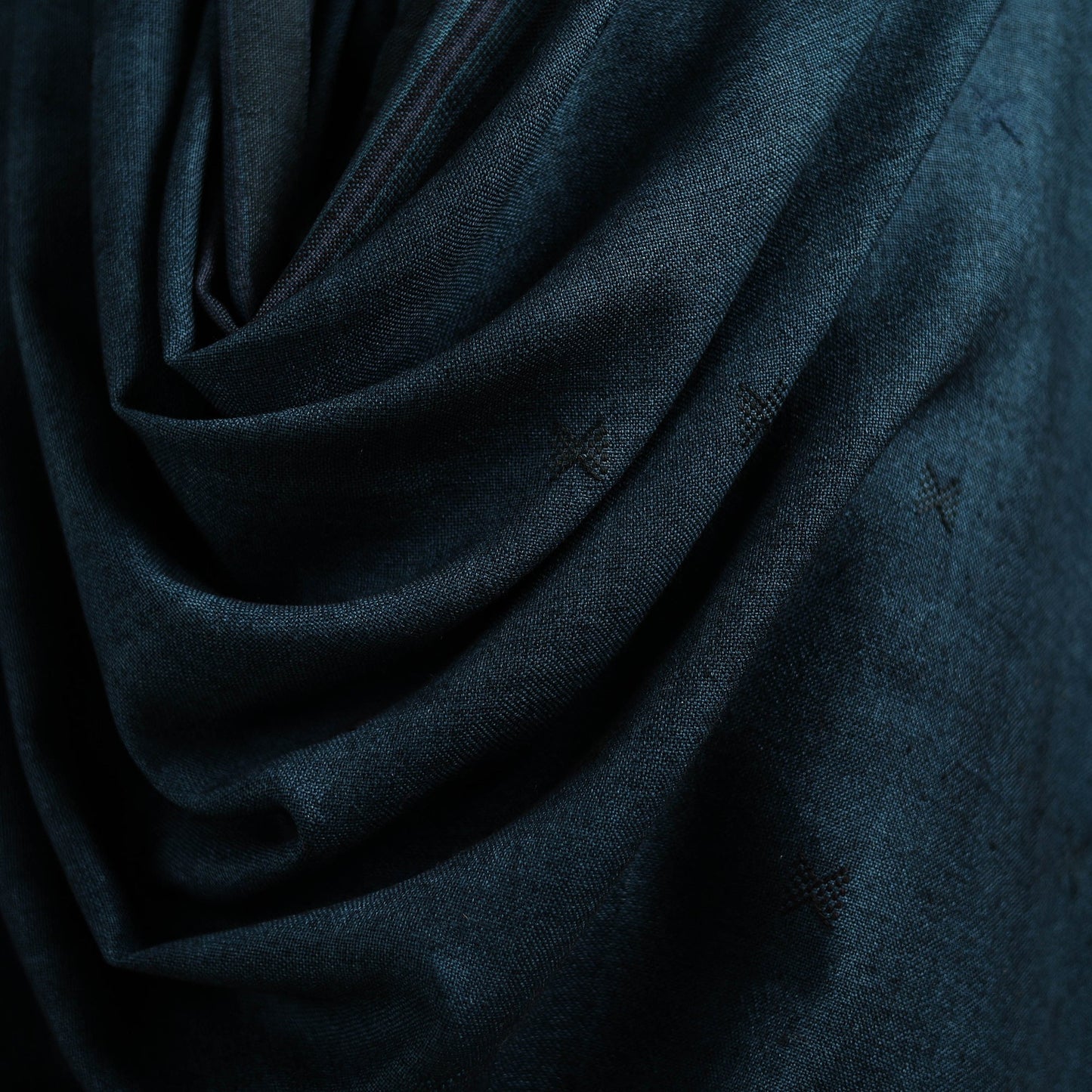 Kutch handwoven merino wool dhabla shawl 58 - handcrafted