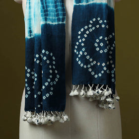 Kutch handwoven merino wool shibori & bandhani stole 49