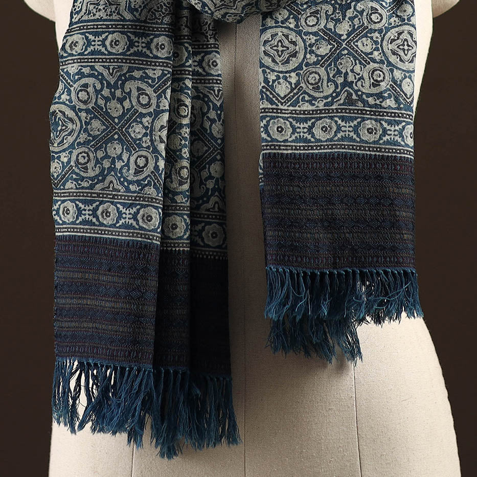 Kutch handwoven merino wool stole 10 - handcrafted
