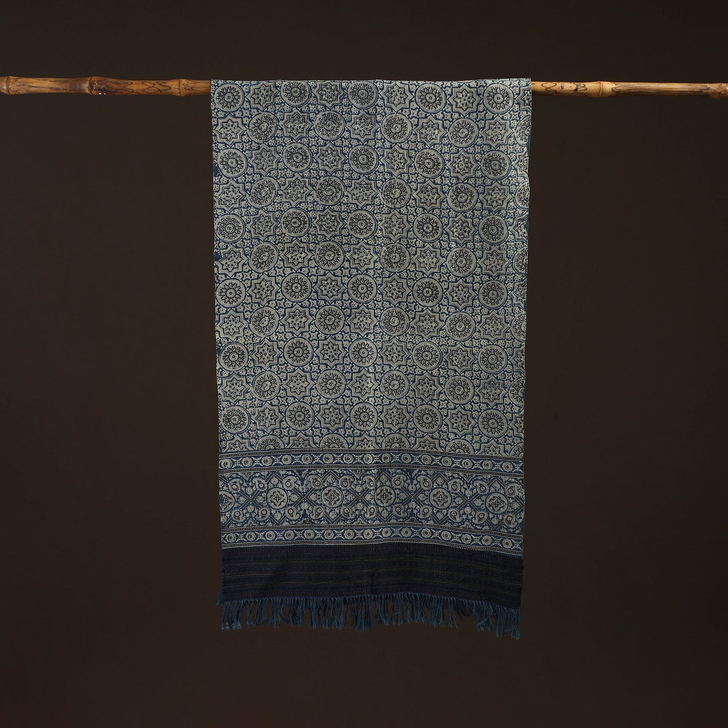 Kutch handwoven merino wool stole 10 - handcrafted