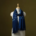 Kutch handwoven merino wool tie-dye bandhani stole 03