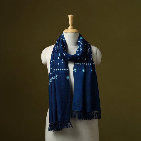 Kutch handwoven merino wool tie-dye bandhani stole 03