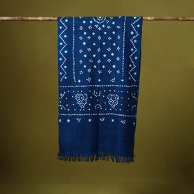 Kutch handwoven merino wool tie-dye bandhani stole 03