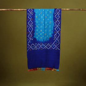 Kutch handwoven merino wool tie-dye bandhani stole 21