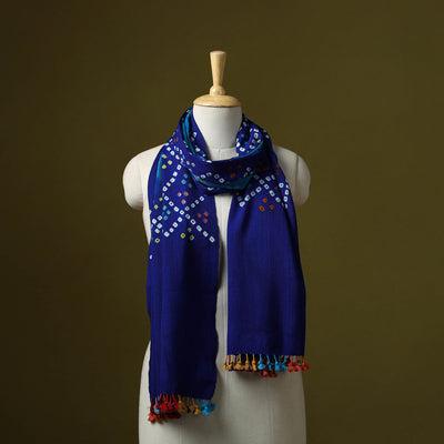 Kutch handwoven merino wool tie-dye bandhani stole 21