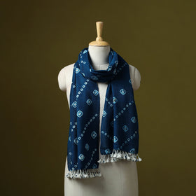 Kutch handwoven merino wool tie-dye bandhani stole 34