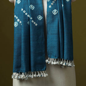 Kutch handwoven merino wool tie-dye bandhani stole 39