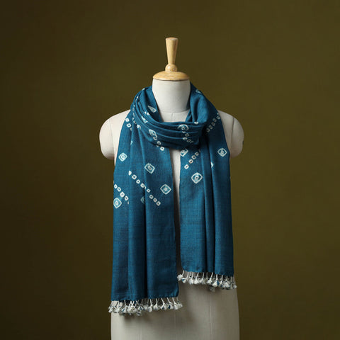 Kutch handwoven merino wool tie-dye bandhani stole 39