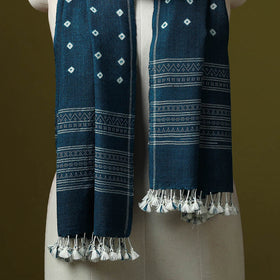 Kutch handwoven merino wool tie-dye bandhani stole 44