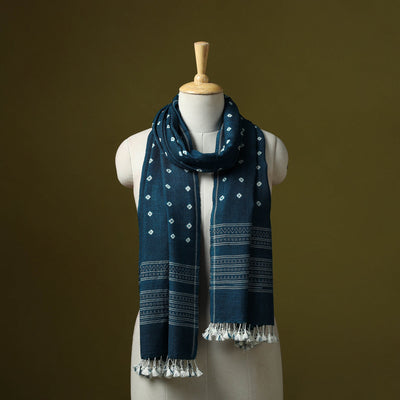 Kutch handwoven merino wool tie-dye bandhani stole 44