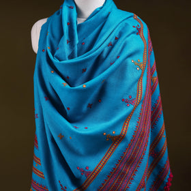 Blue - kutch bhujodi handwoven mirror work acrylic wool