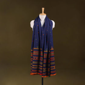 Blue - kutch bhujodi handwoven mirror work acrylic wool