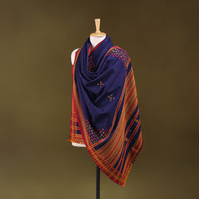 Blue - kutch bhujodi handwoven mirror work acrylic wool