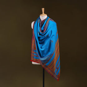 Blue - kutch bhujodi handwoven mirror work acrylic wool