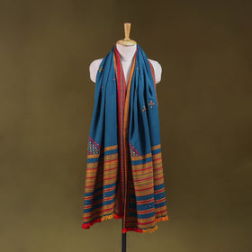 Blue - kutch bhujodi handwoven mirror work acrylic wool