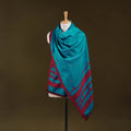 Blue - kutch handwoven mirror work acrylic wool shawl 169