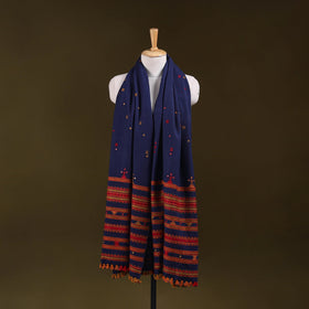 Kutch bhujodi handwoven mirror work acrylic wool shawl 97