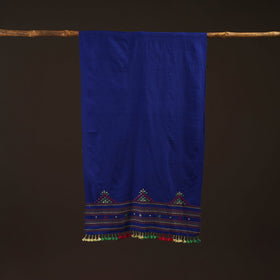 Kutch handwoven mirror work merino wool embroidered stole