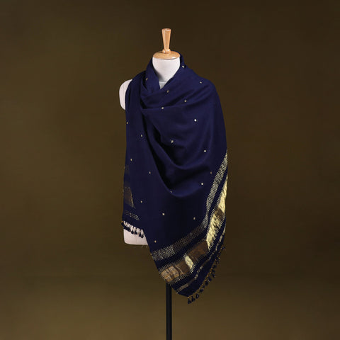 Blue - kutch handwoven zari & mirror work acrylic wool