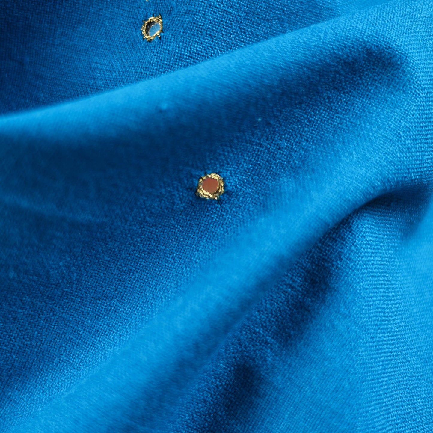 Blue - kutch handwoven zari & mirror work acrylic wool