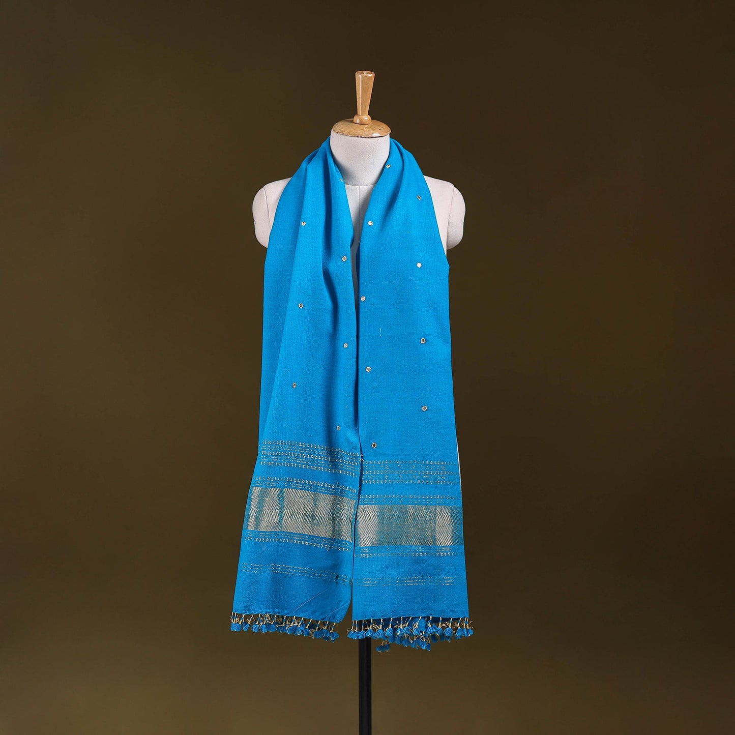 Blue - kutch handwoven zari & mirror work acrylic wool