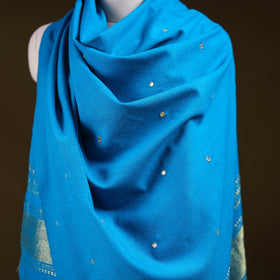 Blue - kutch handwoven zari & mirror work acrylic wool