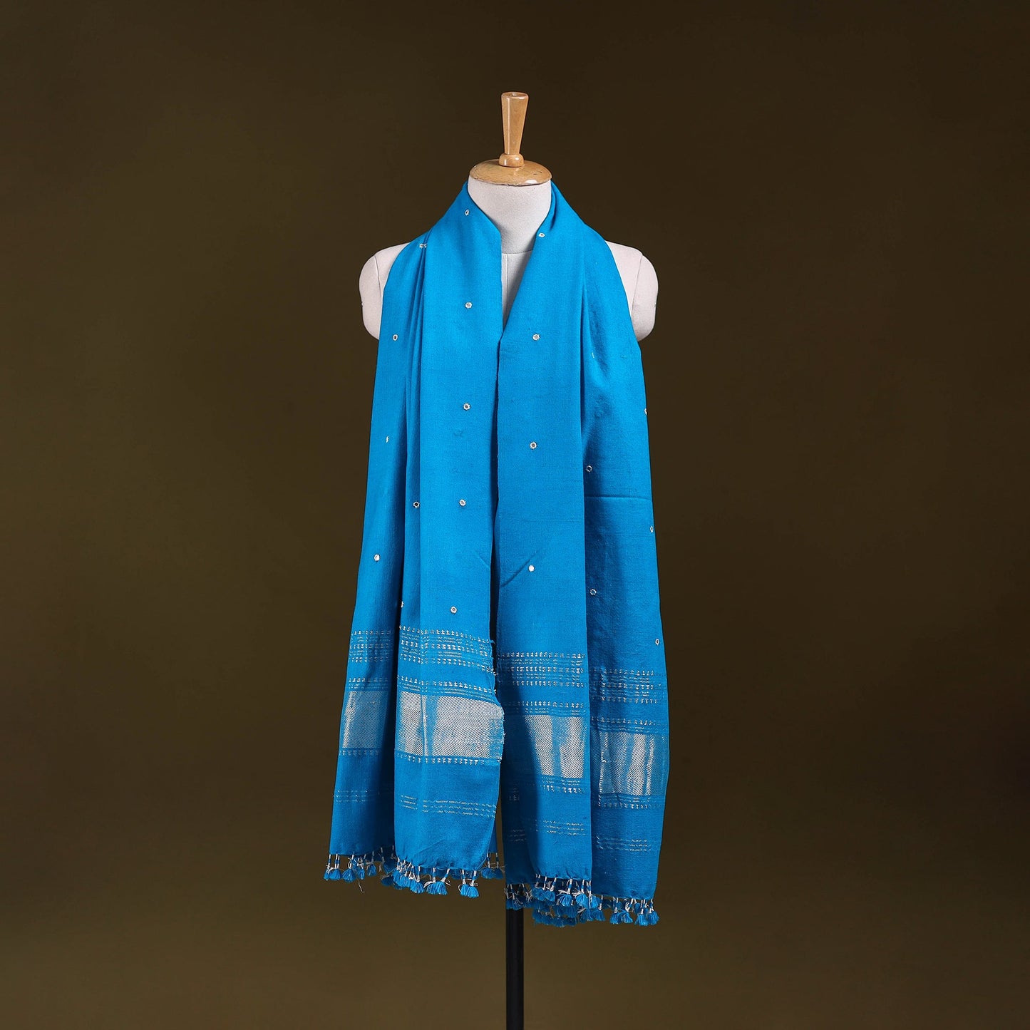 Blue - kutch handwoven zari & mirror work acrylic wool