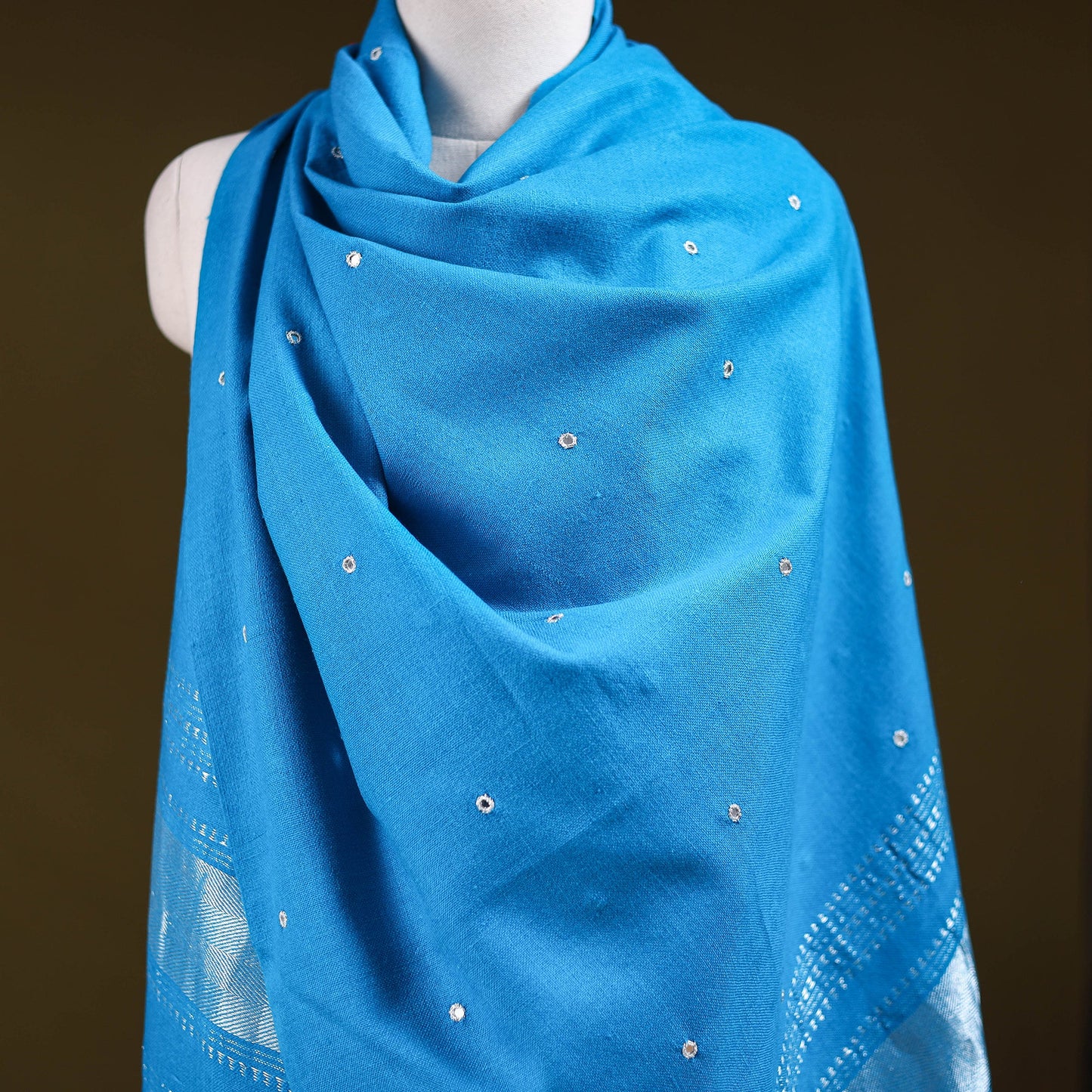 Blue - kutch handwoven zari & mirror work acrylic wool