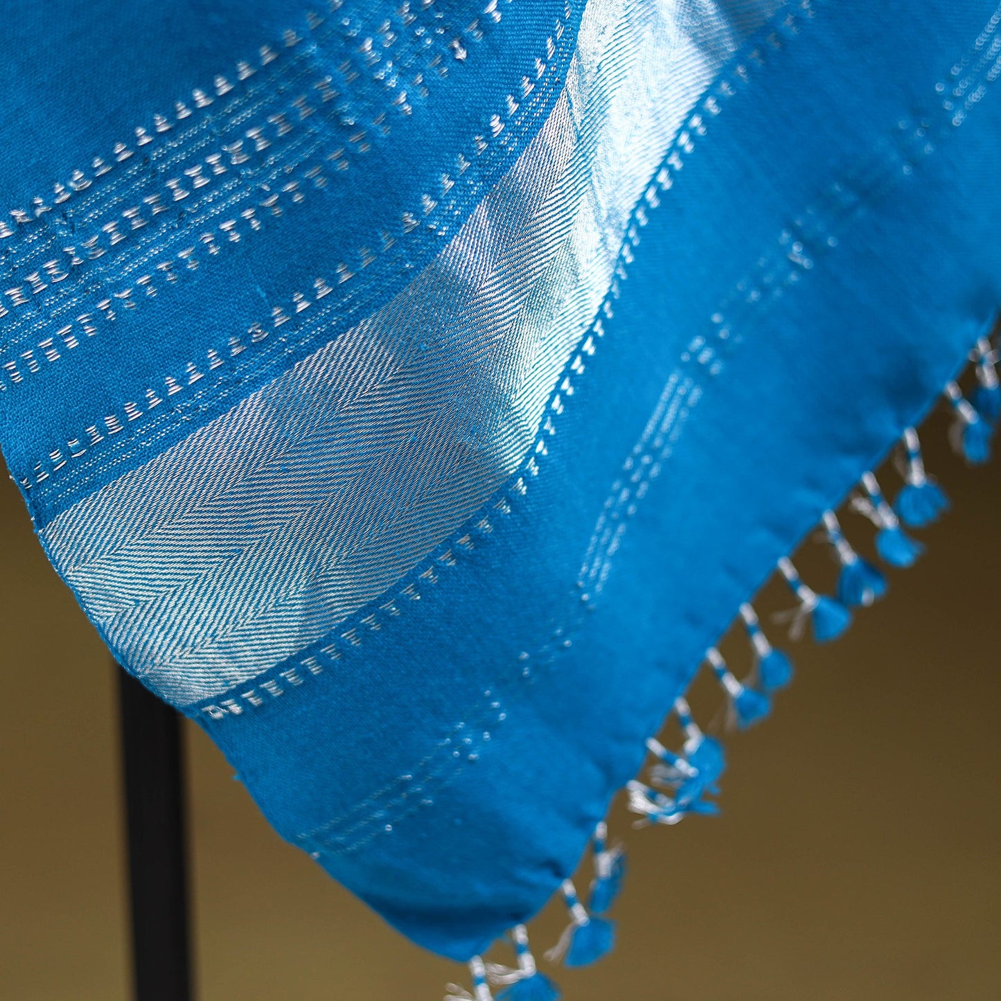 Blue - kutch handwoven zari & mirror work acrylic wool