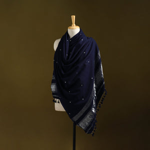 Kutch handwoven zari & mirror work acrylic wool shawl 75