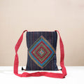 Blue - kutch jat hand embroidery cotton sling bag