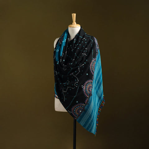 Red - kutch mirror work bandhani handwoven neran hand