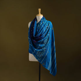 Kutch mirror work handwoven bandhani bagida merino wool