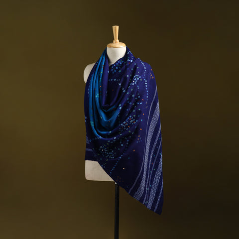 Kutch mirror work handwoven bandhani bagida merino wool